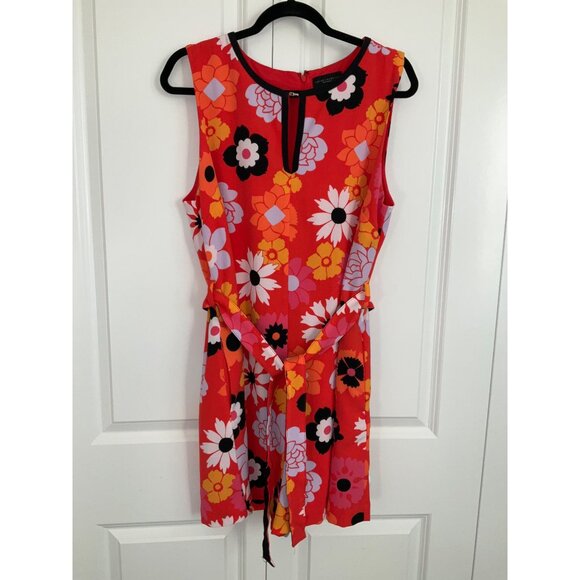 Victoria Beckham x Target Orange Retro Floral Tie Waist Romper size XL - Picture 2 of 5